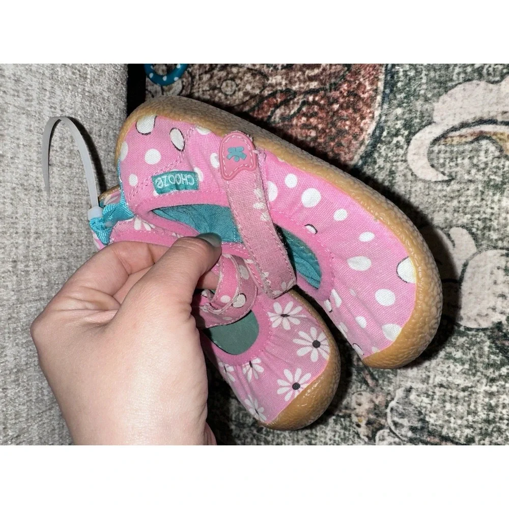 CHOOZE Goldie Youth‎ Girls Size 10 Shoes Pink floral Comfort Slip On Mary Jane